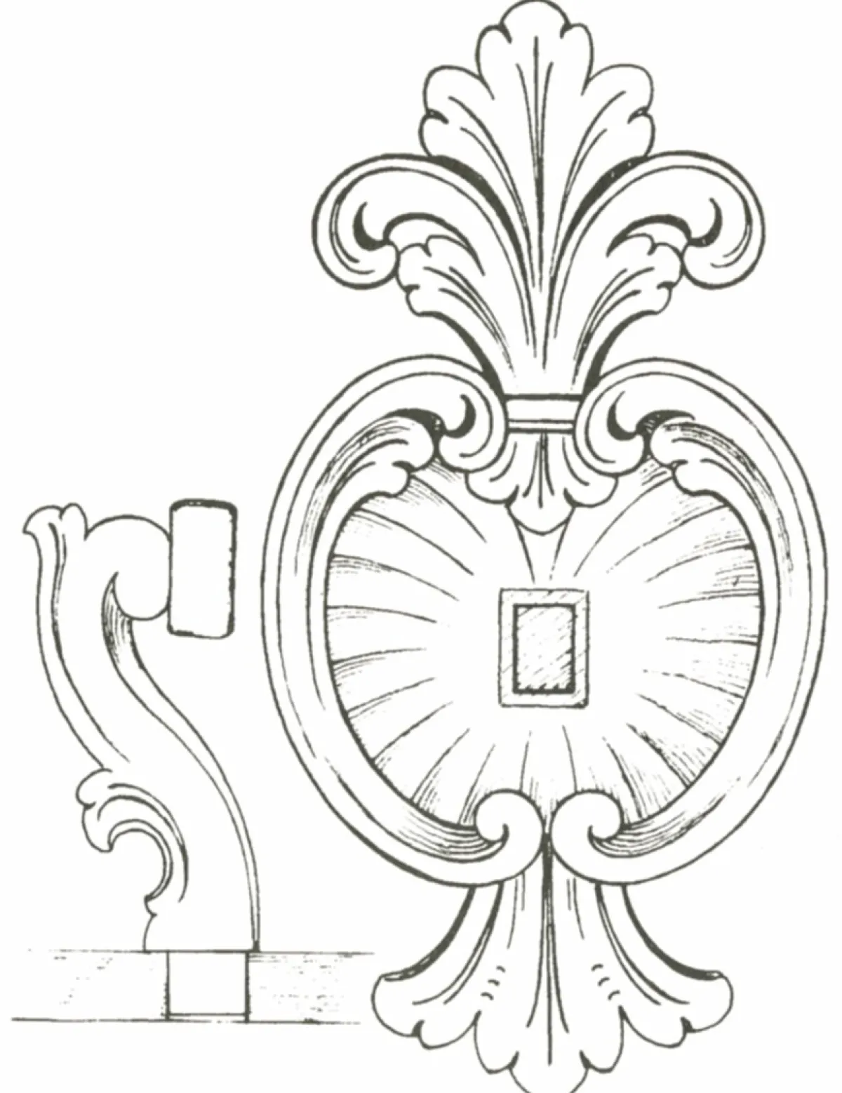 Vesterheim Woodworking | Patterns & Design Packets-Amrud Acanthus Carving Pattern #87- Lampett (Lamp)