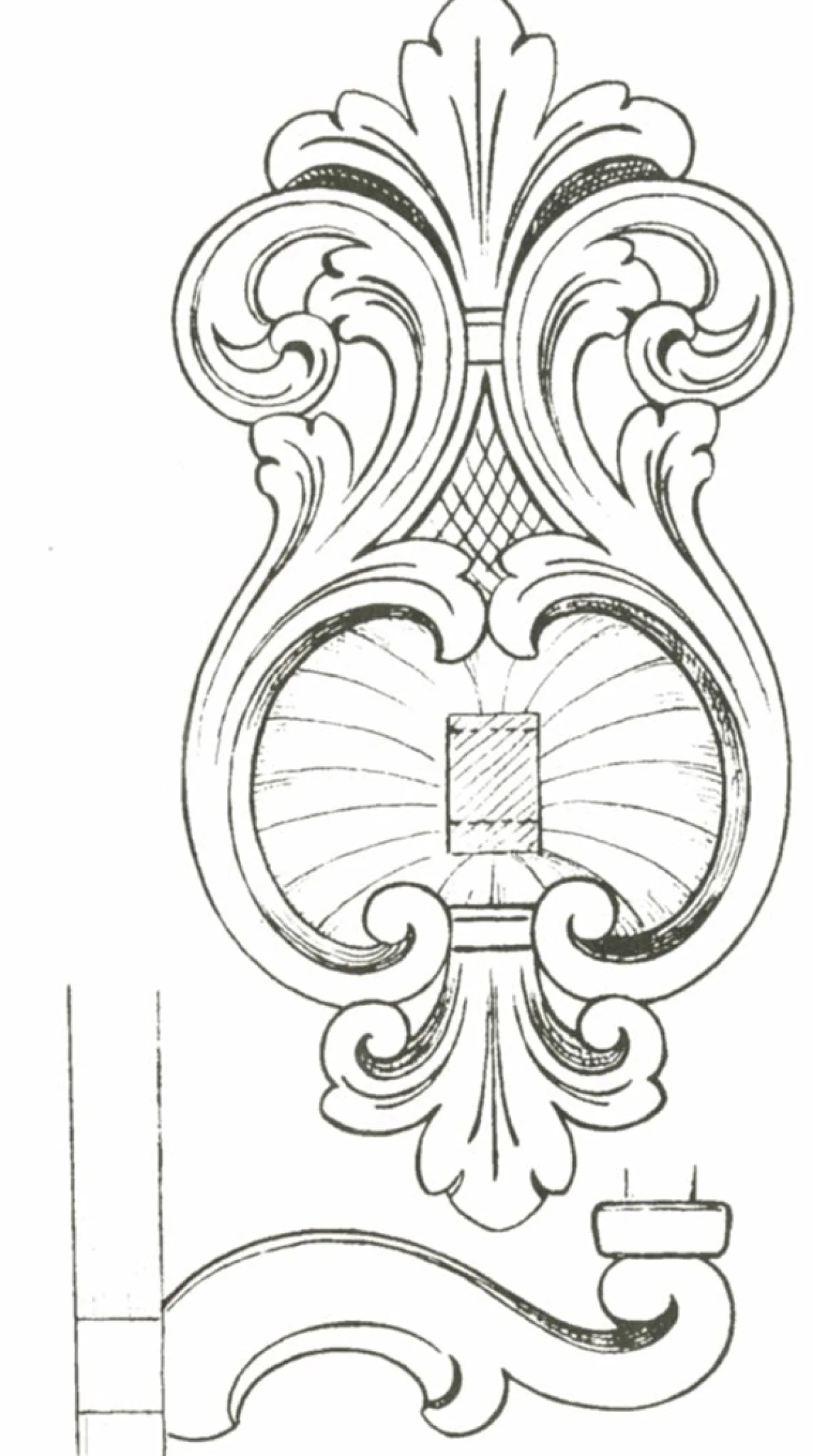 Vesterheim Woodworking | Patterns & Design Packets-Amrud Acanthus Carving Pattern #89- Lampett (Lamp)