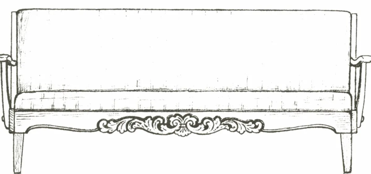 Vesterheim Woodworking | Patterns & Design Packets-Amrud Acanthus Carving Pattern #12- Sofa