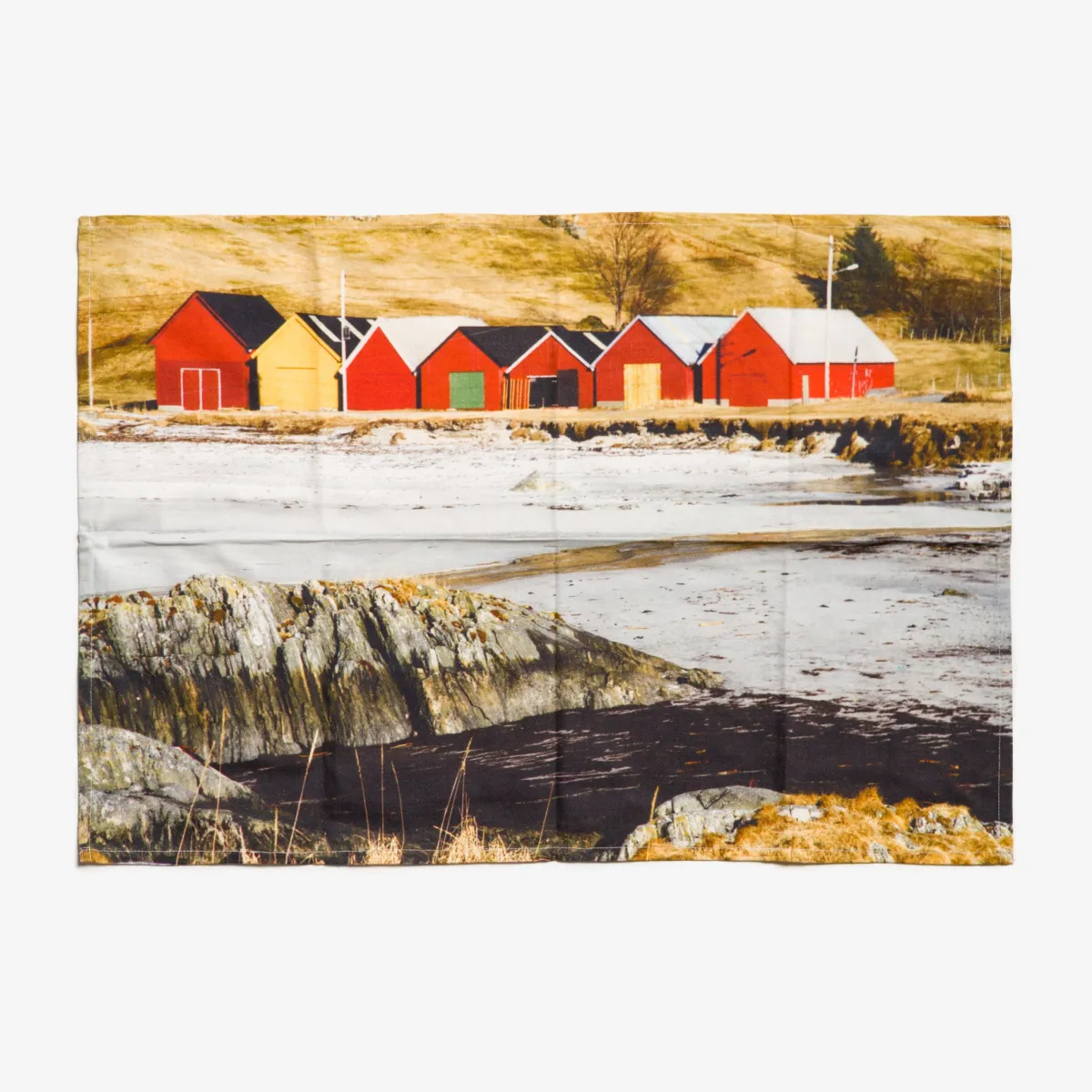 Vesterheim Towels, Runners, & Washcloths-Boathouses Tea Towel by Susan Fosse