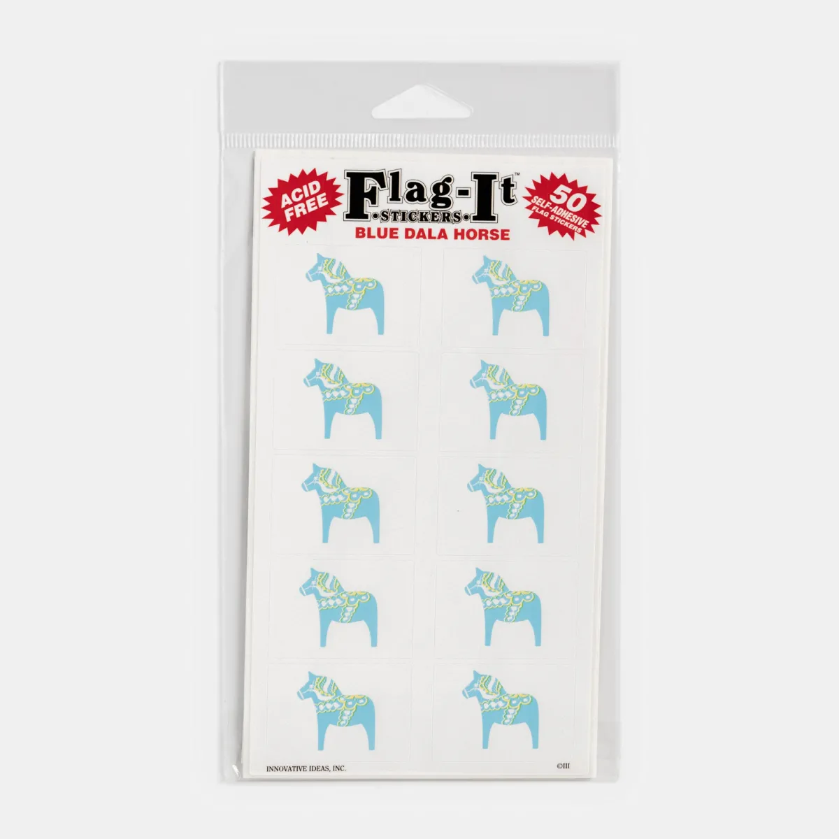 Vesterheim Decals & Stickers-Dala Horse Stickers - Blue