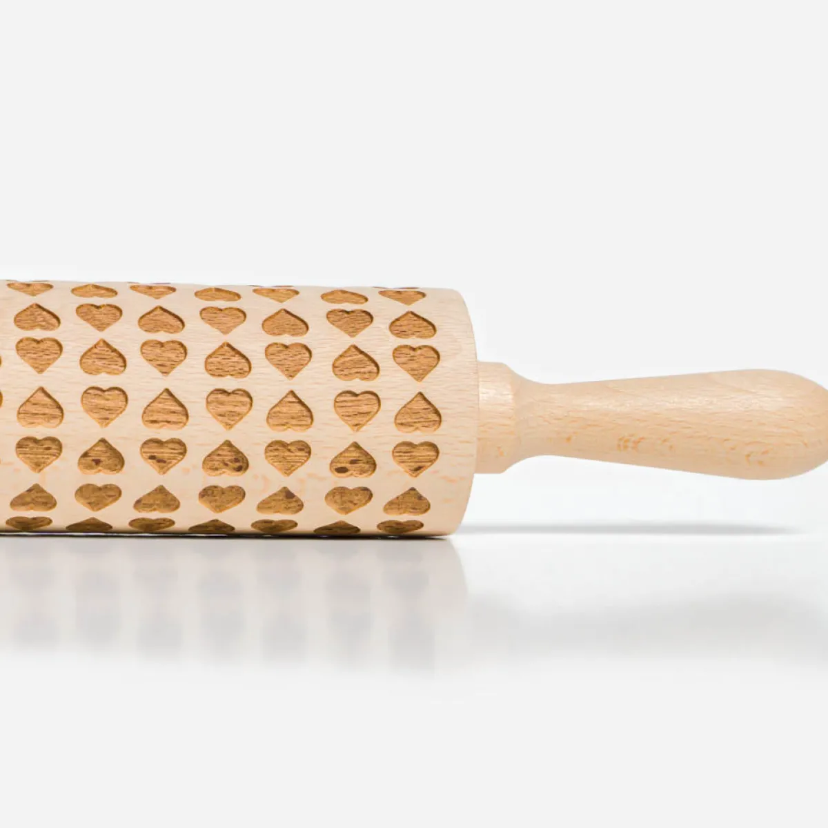 Vesterheim Baking-Engraved Heart Pattern Rolling Pin