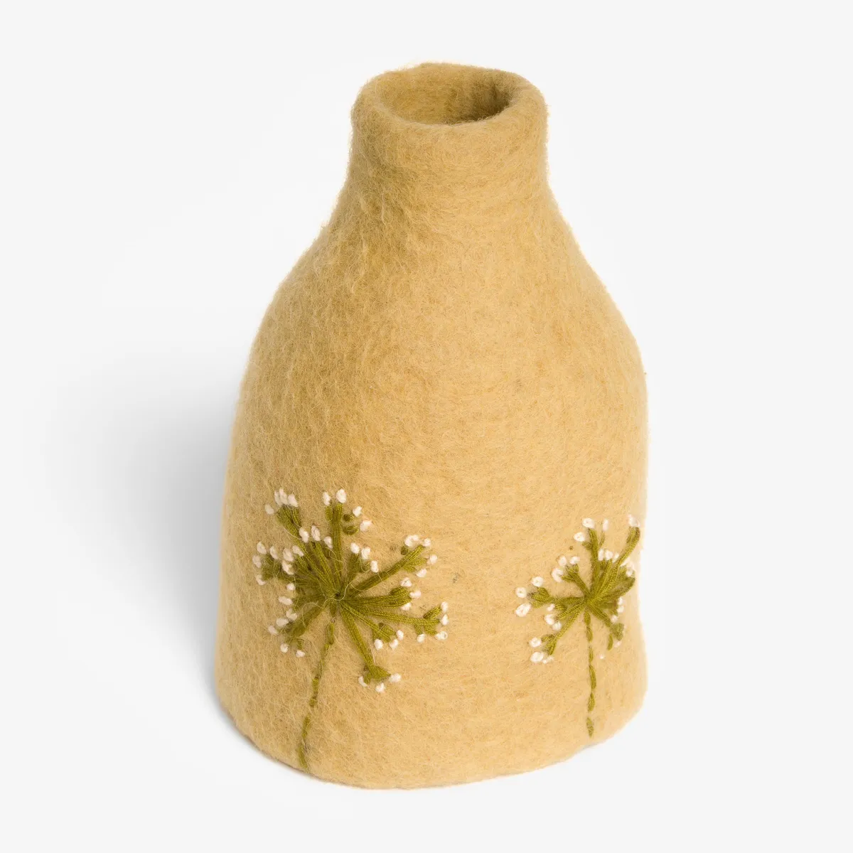 Vesterheim Fiber Arts | Décor & Figurines-Felted Vase Cover with Embroidery by Gry & Sif