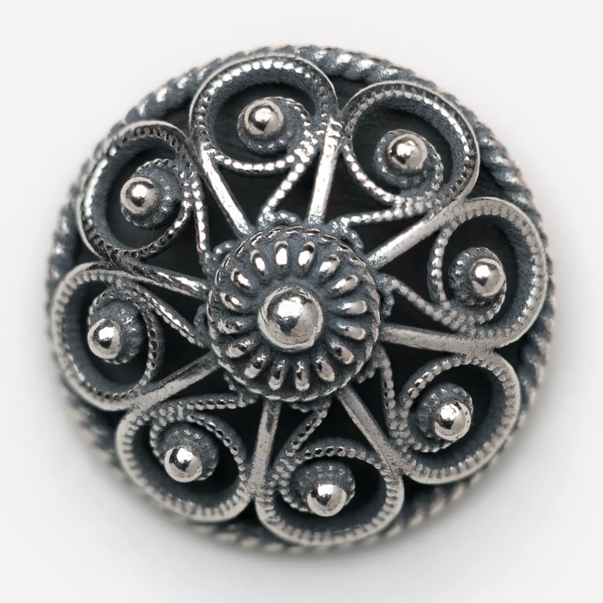 Vesterheim Sølje Jewelry | Modern Jewelry-Filigree Button Hair Tie by Sylvsmidja