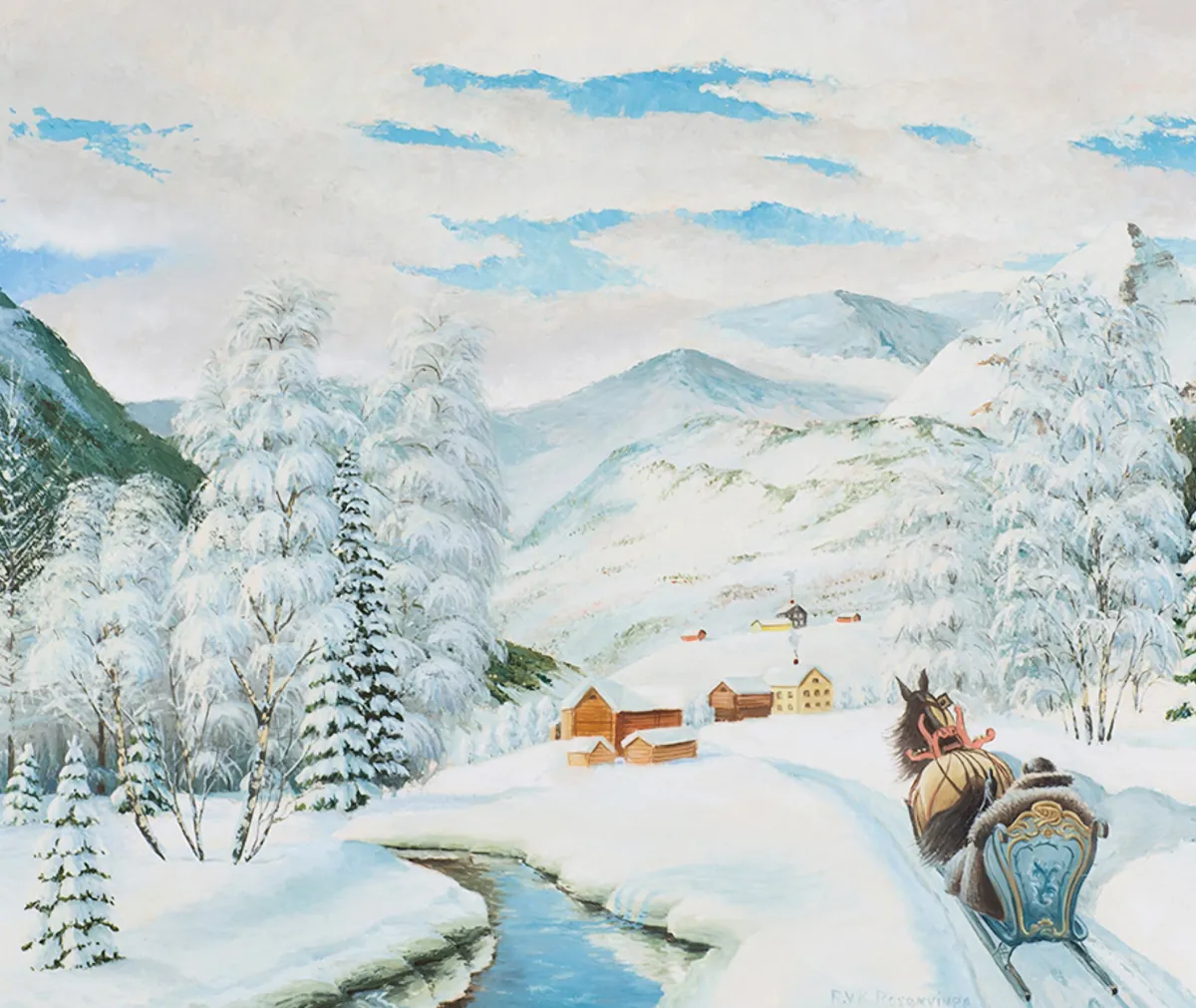 Vesterheim Giclee Reproduction Prints-Giclée Print from 's Collections - Winter Scene by Rosenvinge