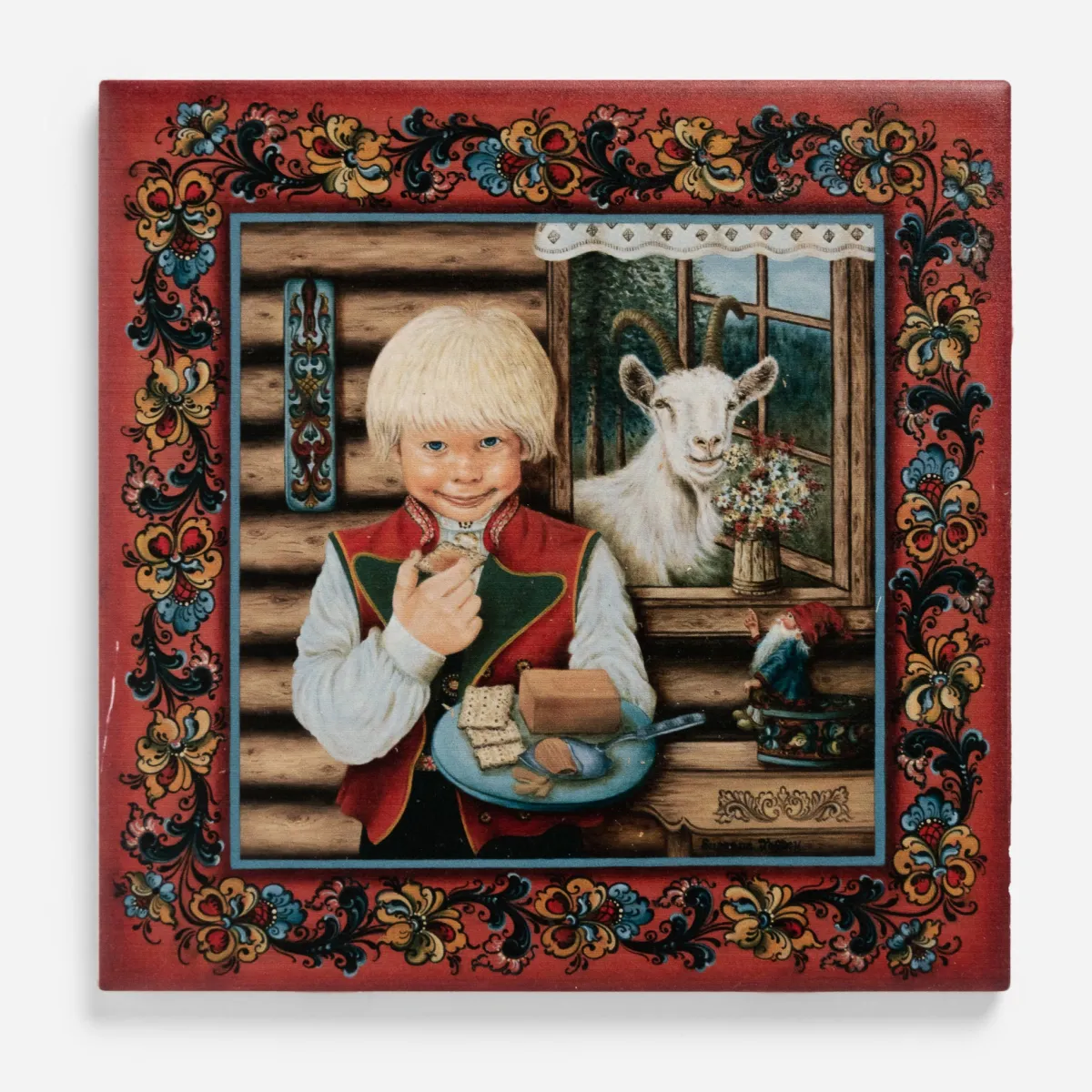 Vesterheim Trivets & Coasters-Gjetost Boy - Trivet Designed By Suzanne Toftey