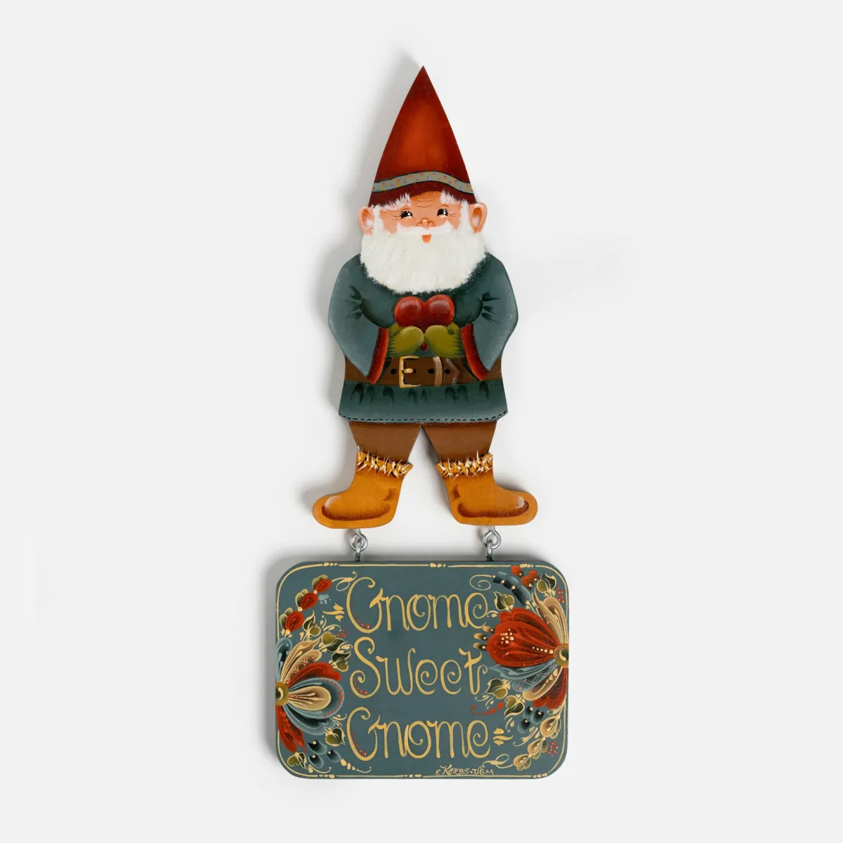 Vesterheim Rosemaling | Décor & Figurines-Gnome Sweet Gnome Plaque by Ellen Kerbs