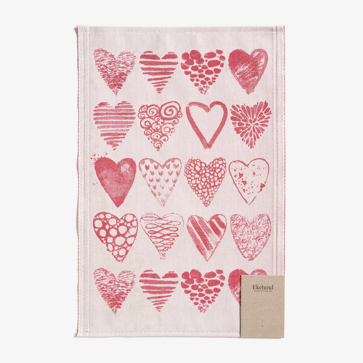 Vesterheim Towels, Runners, & Washcloths-Hearts Towel from Ekelund