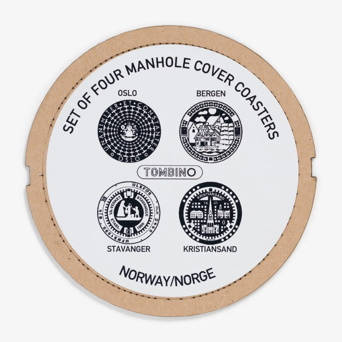 Vesterheim Trivets & Coasters-Norway Manhole Cover Coaster Set of Four