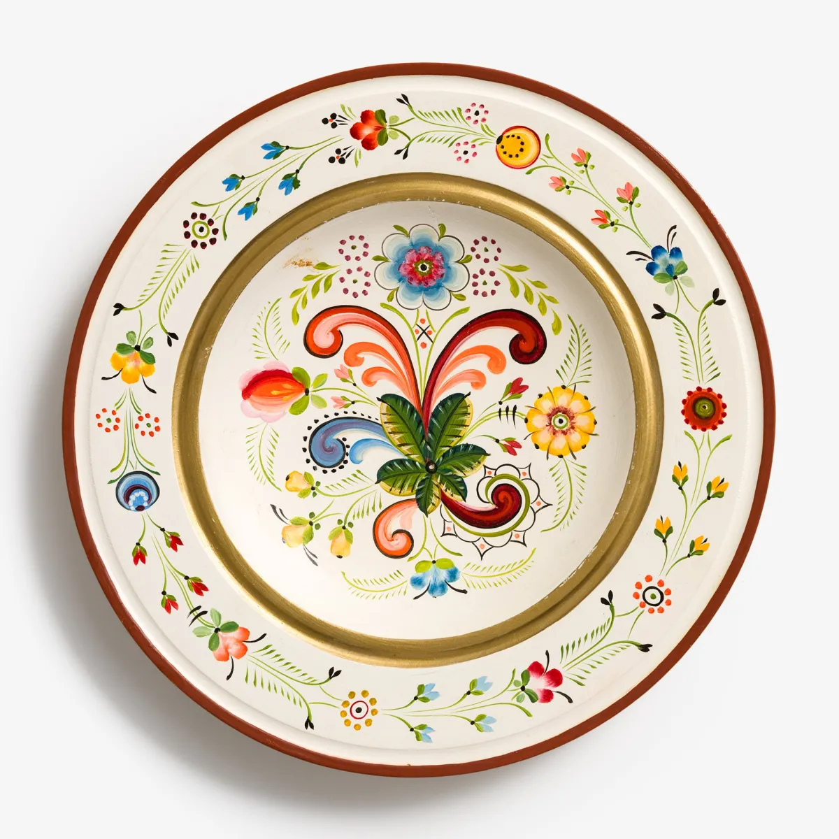 Vesterheim Rosemaling-Os-style Shallow Bowl by Torunn Rod Farsund