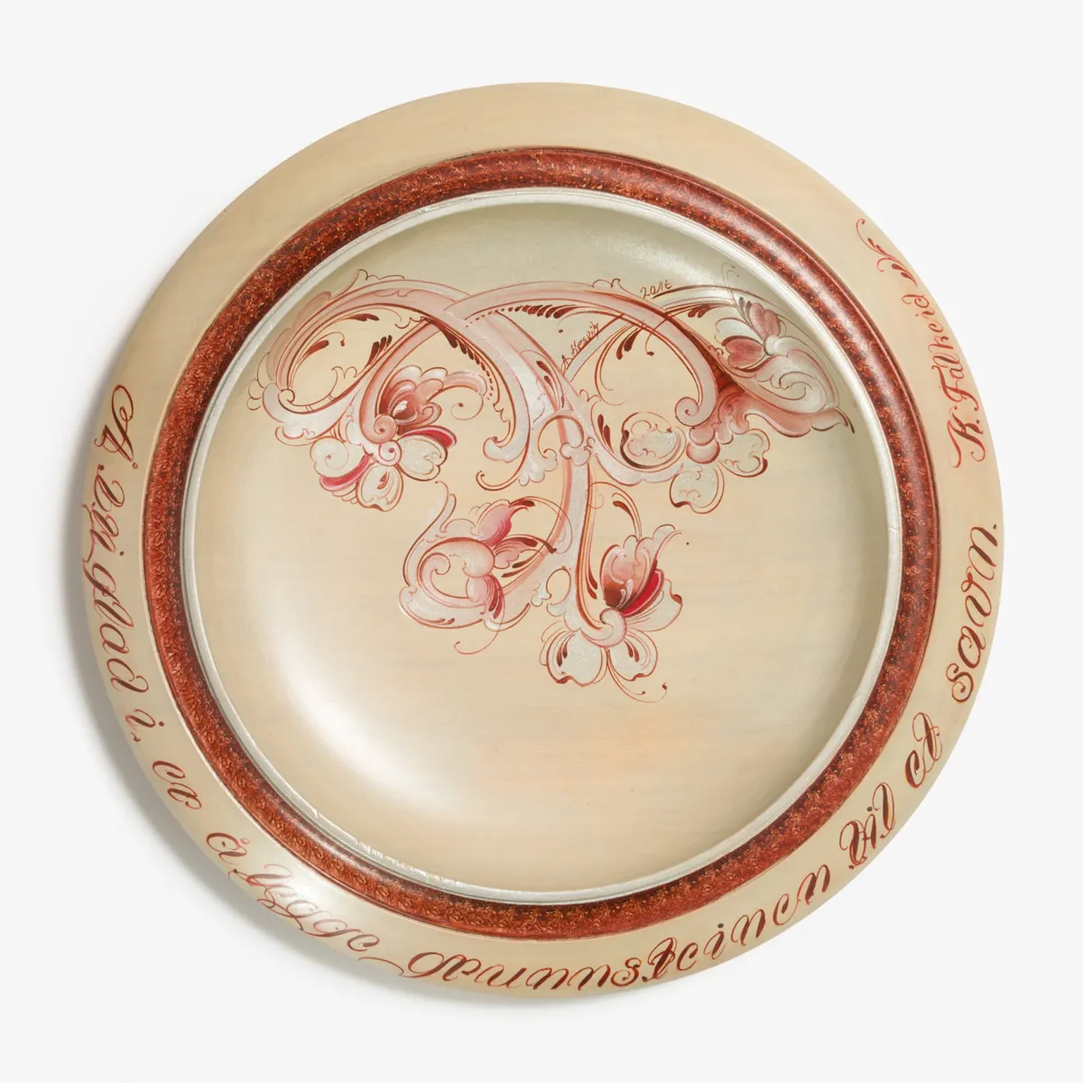 Vesterheim Rosemaling-Plate With Rosemaling by Anne Hesvik