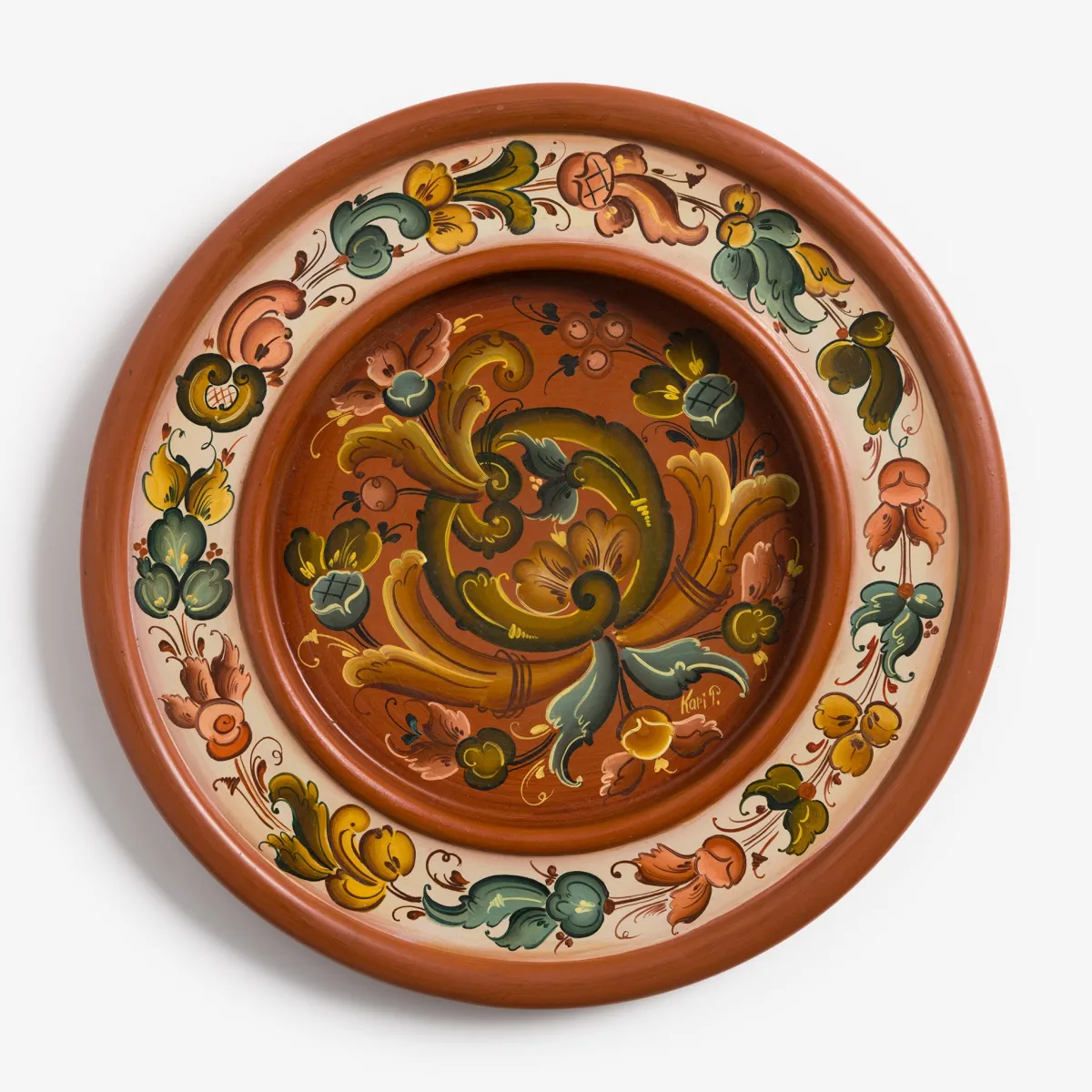 Vesterheim Rosemaling-Plate with Rosemaling by Kari Pettersen