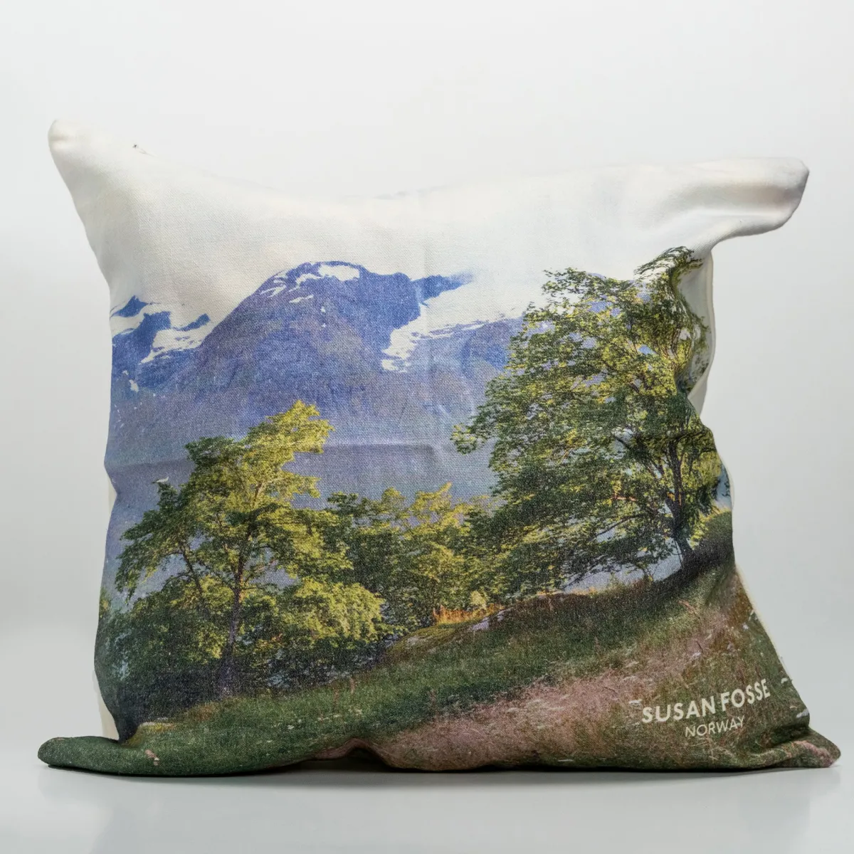 Vesterheim Blankets & Pillows-Susan Fosse Cushion Cover - Stryn Trees