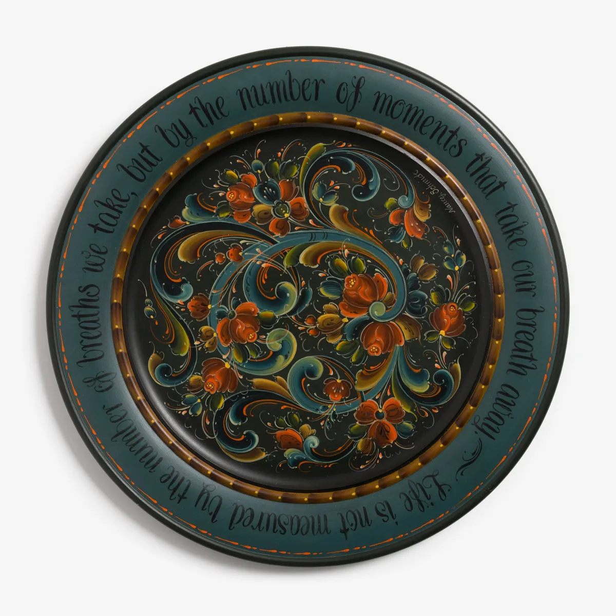 Vesterheim Rosemaling-Telemark-style Plate by VGM Nancy Schmidt