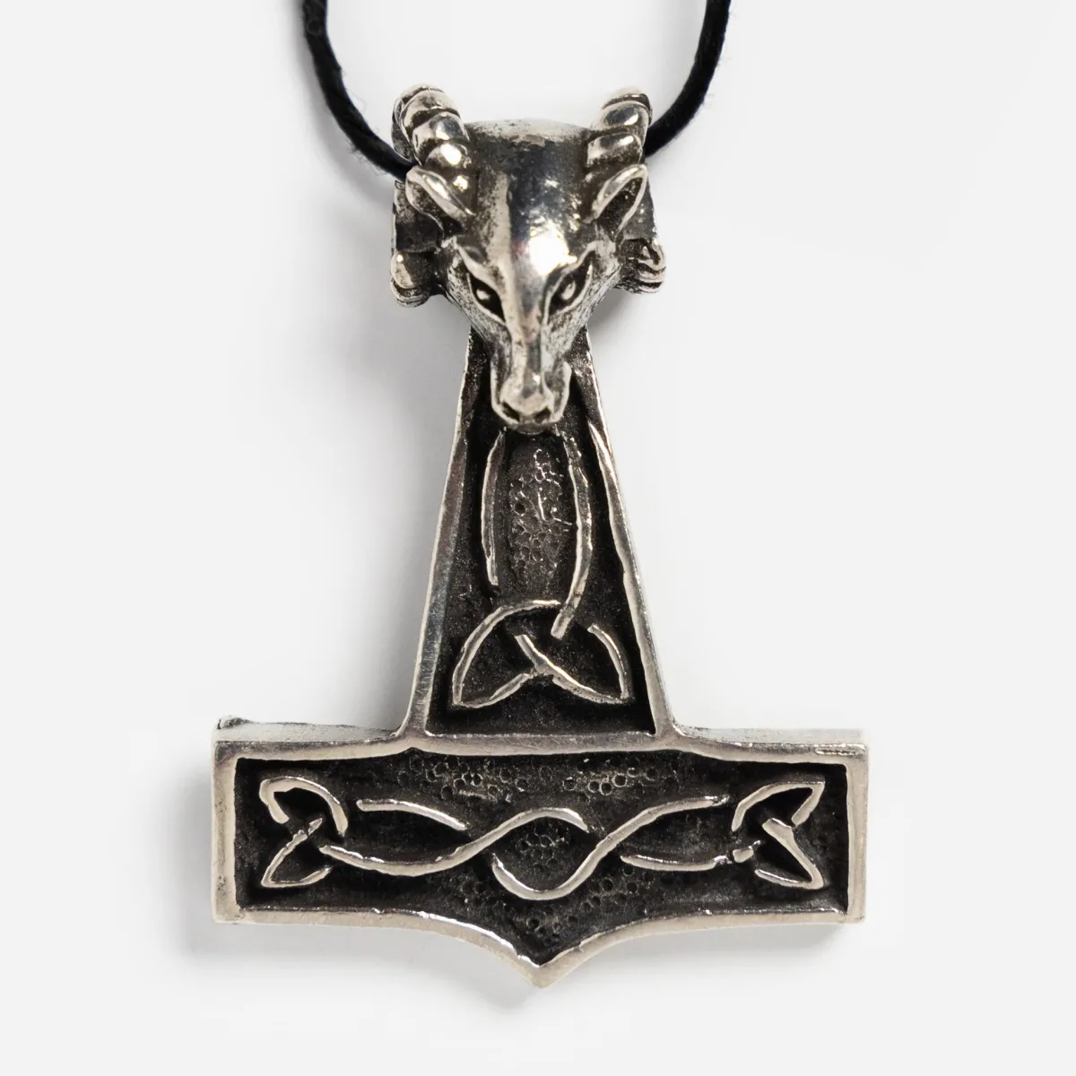 Vesterheim Modern Jewelry-Thor's Hammer with Single Goat Necklace