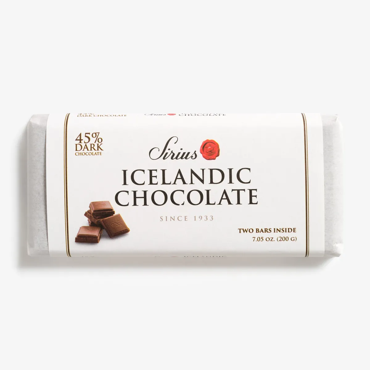 Vesterheim Candy-Two Bars Icelandic 45% Semi Sweet Chocolate